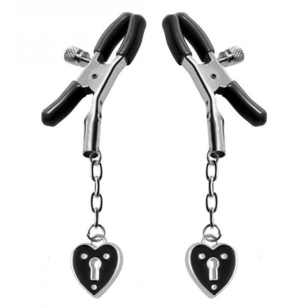 Charmed Heart Padlock Nipple Clamps
