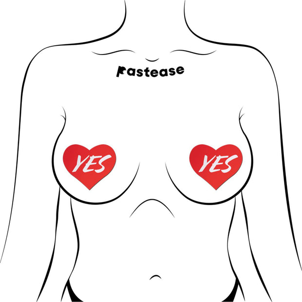 'YES' Red Heart Pasties *