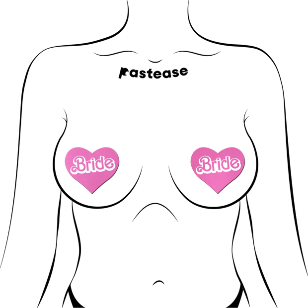 'Bride' Doll Pasties Pink Iconic Heart