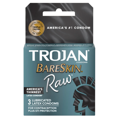 Trojan Bareskin Raw Condoms - 3pk