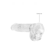 6" Realistic Dildo With Balls - Transluc