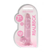 7" Realistic Dildo With Balls - Pink