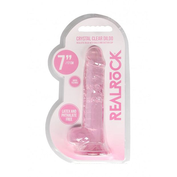 7" Realistic Dildo With Balls - Pink